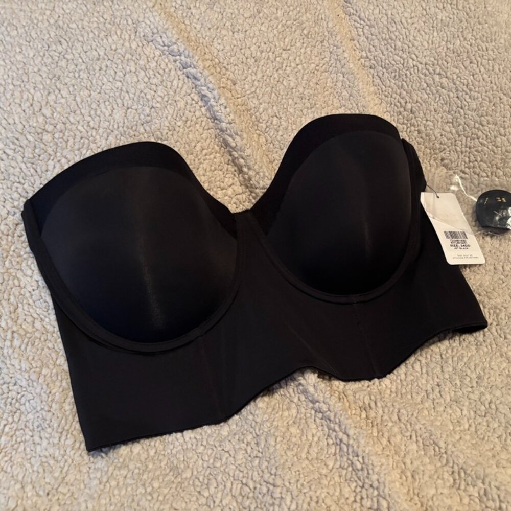 Lively Low Back Strapless Bra: Jet Black - 34DD